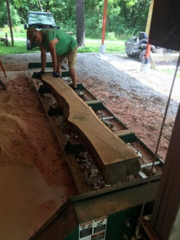 RV park - Milling logs for beams