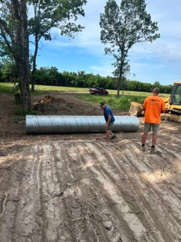 Placement of the culverts on the drive